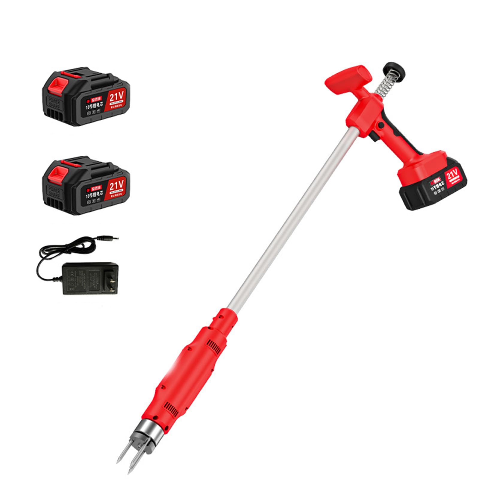 Unkrautstecher Akku Elektrische mit Bürstenloser Motor, Unkrautentferner mit DREI-Kiefer für effizientes Entfernen von Unkraut, Gartenwerkzeug, Einfache Unkrautentfernung, Kein Bücken