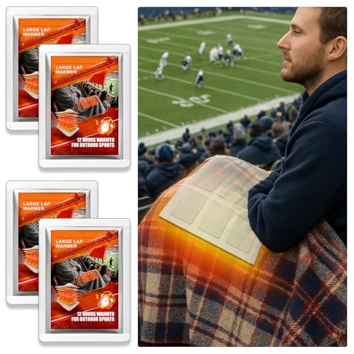 16' x 12' Extra Large Lap Warmers, 2/4/6 Pack,Up to 12 Hours of Long Lasting Heat,Disposable Body Warmers for Football Games,Camping,Cold Weather and Temporary Emergency,Single Use,Air Activated