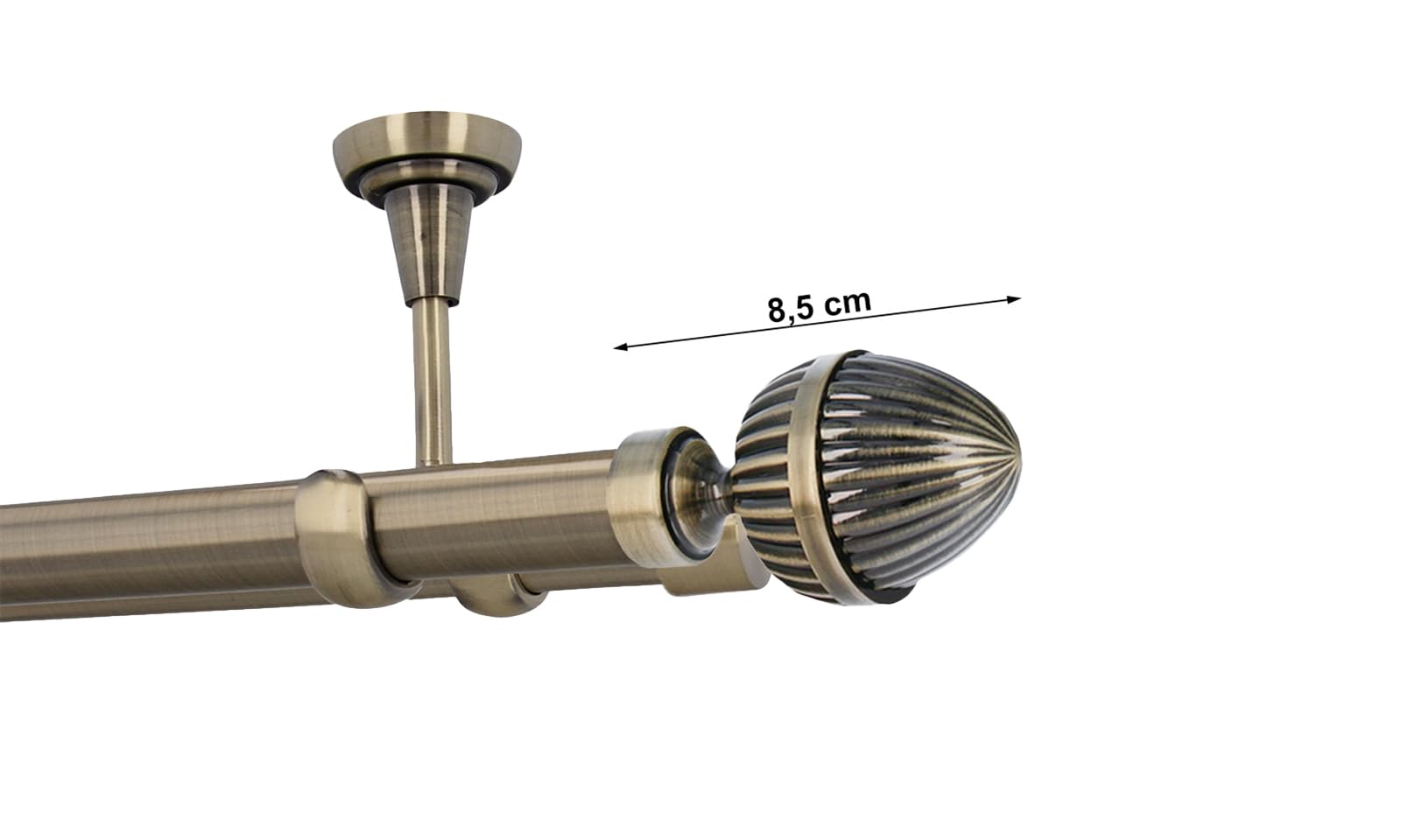 25/19mm Kit de tringle a rideau Metal Fixation au Plafond Laiton Antique 200 cm Rode