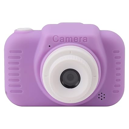 Selfie Camera Toy, 8X Zoom Kids Video Camera USB Rechargeable Front Rear Lens for Outdoor (Purple)