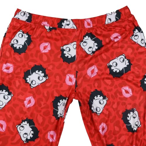 Mad Engine Betty Boop Pajamas Women's Cheeta Print and Lips AOP Lounge Pajama Pants4