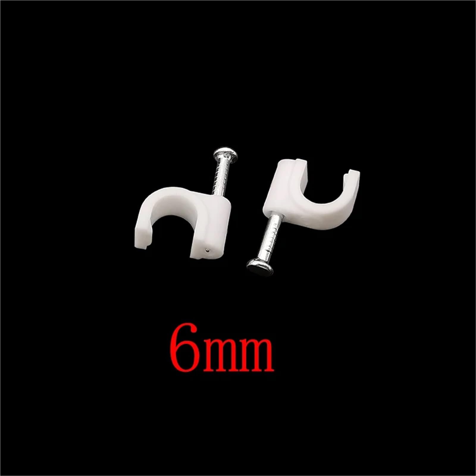 Lot de 500 serre-câbles ronds en plastique - 4/5/6/7 mm - Gestion en forme de C - Pour câbles électriques, supports de fil, pinces en acier, clous en acier fixés