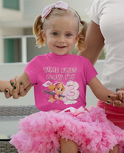 Image of Tstars Skye Birthday Girl 3 Gifts for Three Years Old Bday Paw Patrol Theme Party Toddler Kids Girls Fitted T-Shirt A51144d