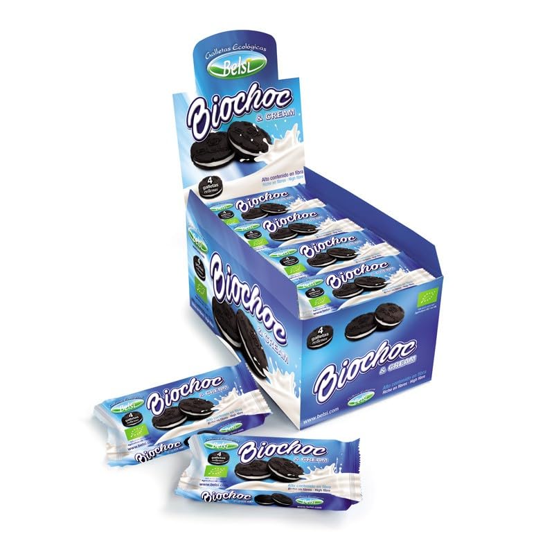 Galletas Cacao rellena crema blanca (Biochoc&Cream) 16x70g Belsi