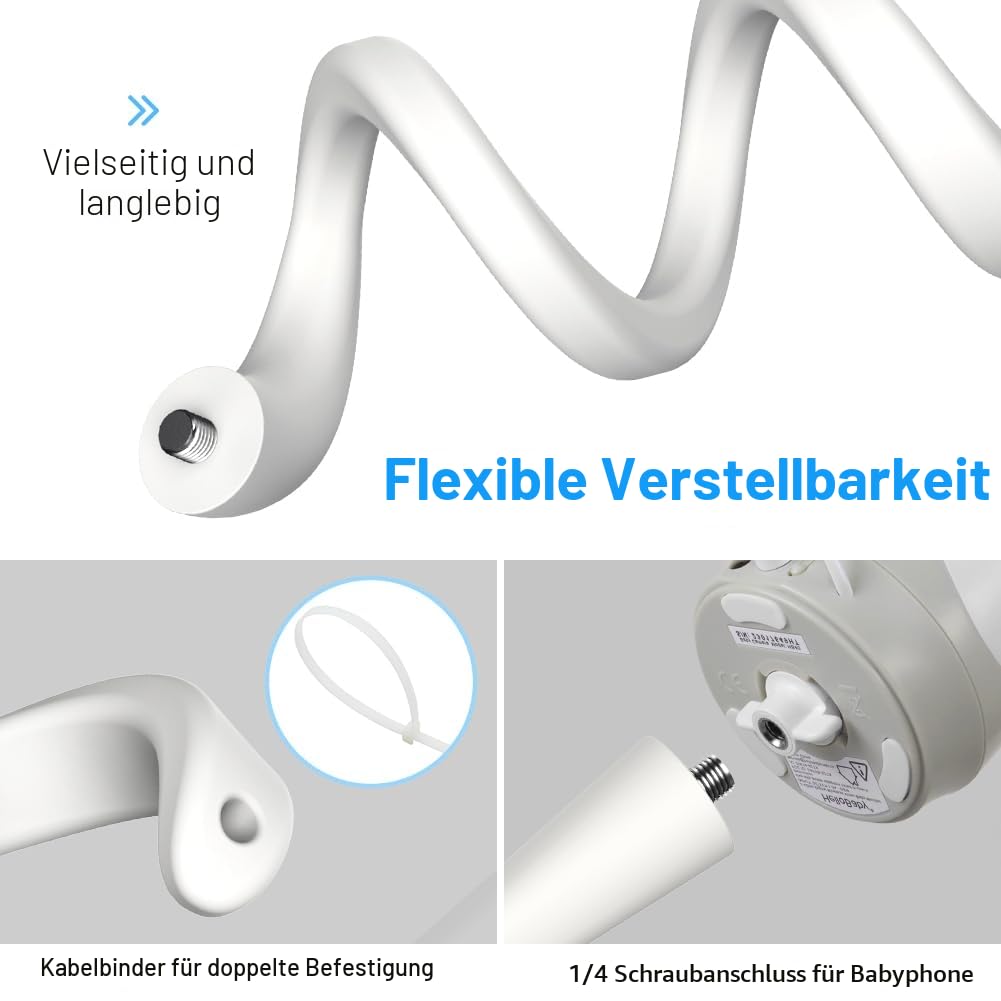 HOLACA Babyphone-Halterung für HelloBaby HB40/ HB65/ HB66/ HB6339/ HB6336/ HB6351/ HB6550 & Blemil Babyphone BL9052-2, Halterungen kompatibel mit allen Kameras mit 1/4-Zoll-Schraube