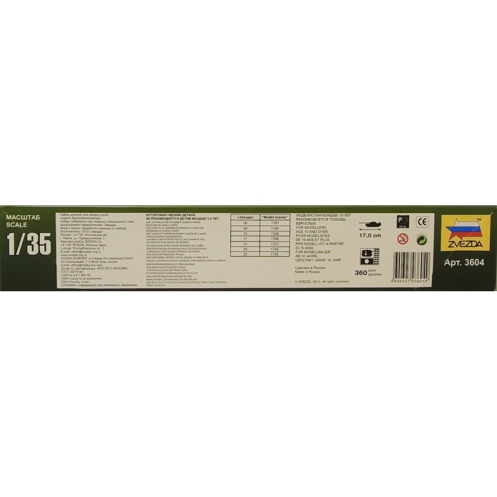 Zvezda 500783604 – 1:35 WWII pojazd silnikowy 251/3 wersja B zdalny czujnik