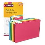 Smead Hanging File Folder with Tab, 1/5-Cut Adjustable Tab, Legal Size, Assorted Primary Colors, 25 per Box (64159) (Pack of 1)