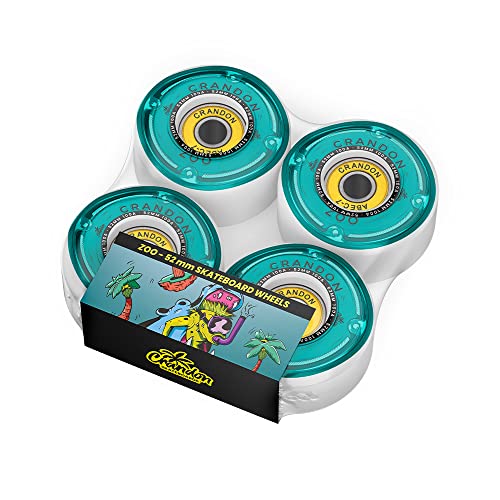 Crandon Pack de 4 Ruedas Profesionales para Skateboard/Skate/Monopatín/Patinetes 52 mm x 32 mm dureza (100A)