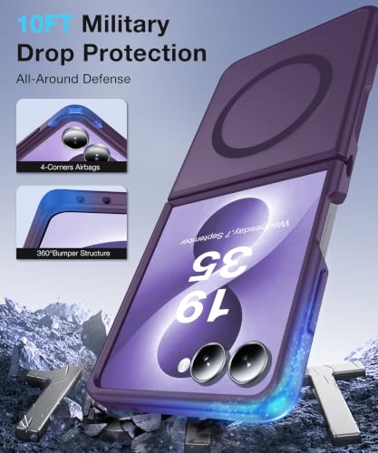 Image of NO.1 Magnetic for Samsung Galaxy Z Flip 8 Case with MagSafe | [Military Grade Drop Tested][Translucent Matte][Anti-Fingerprint] Soft Silicone Bumper for Samsung Flip 8 Case Slim,Purple
