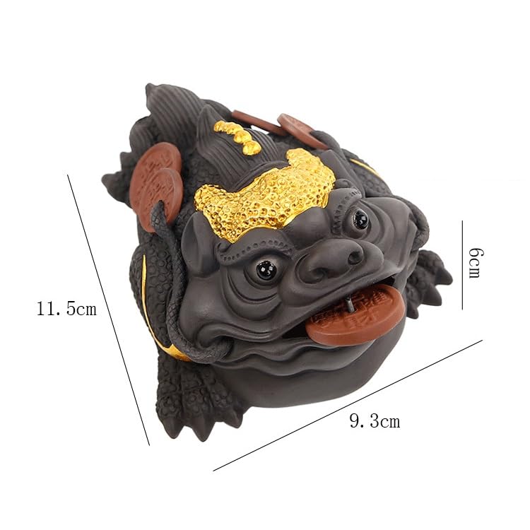 Crapaud doré bonne chance TUSUOD - Cadeau idéal pour amateurs de service à thé Kung Fu