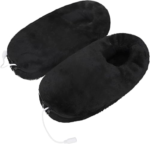 Miniatura 2 de Zapatillas de felpa acolchada gruesa con calefacción eléctrica, para hombre y mujer, almohadilla térmica recargable por USB, calentador de pies,