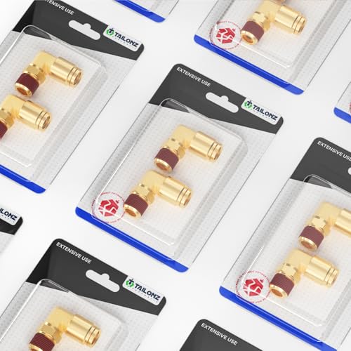 Image of TAILONZ PNEUMATIC 5PCS 1 /2 inch Tube OD x 3 /8 inch NPT Thread DOT Elbow Out Pipe Air Fittings, Push to Connect Fittings Air Brake Pipe Fittings for Cars, Trucks, Air Brake Systems, Etc.