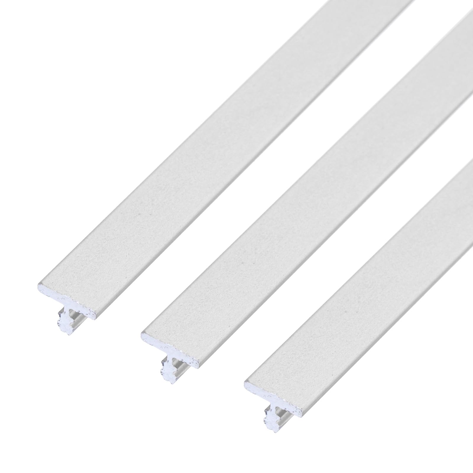 sourcing map 3Pcs Aluminum T Molding Floor Transition Strip, 3 FT x 0.24 Inch Floor Divider Trims, Thresholds Strips for Door and Joining Flooring Gaps, Laminate, Wood, Tile, Vinyl, Silver
