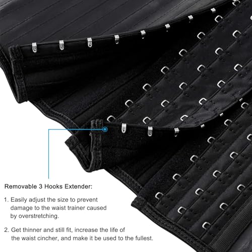 Image of ECOWALSON Waist Trainer for Women - 9 /25 Steel Bones & Additional Extender Cincher Corset for Hourglass body Shaper