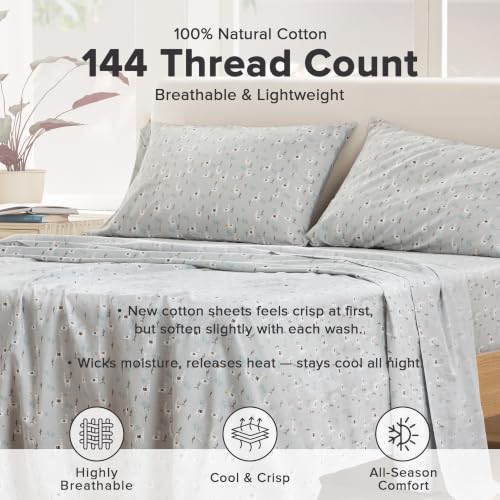 Image of Comfort Spaces 100% Cotton Percale Sheets King Sheet Set 4 Pcs, Lama Multi