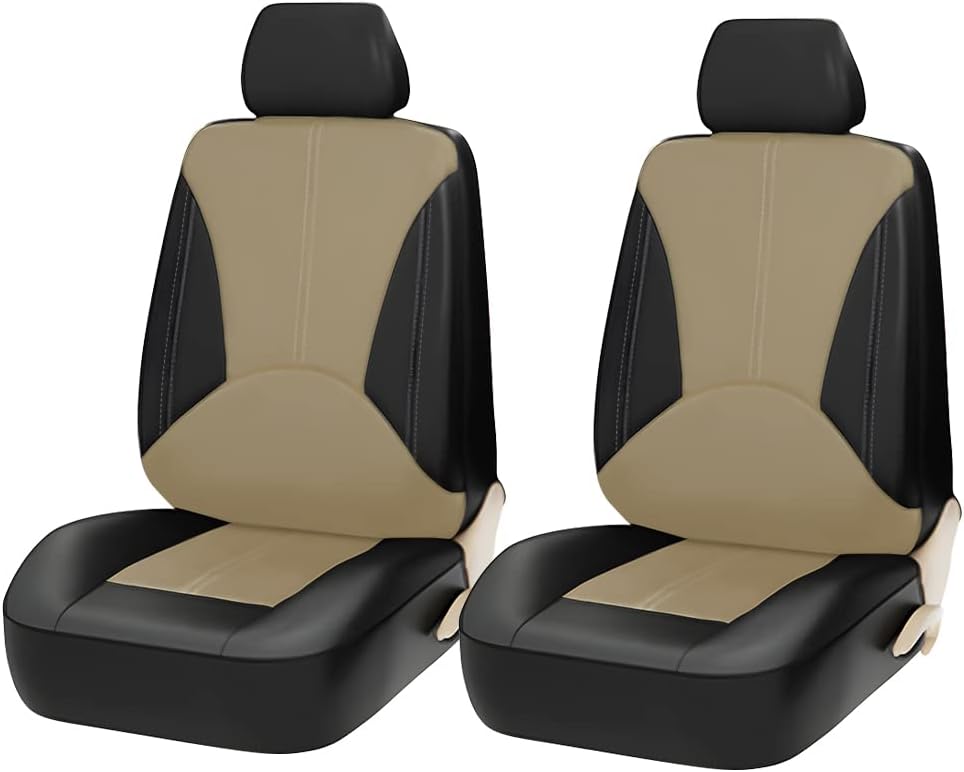 Car Front Seat Covers, 4Pcs Full Set Leather Automotive Seat Covers