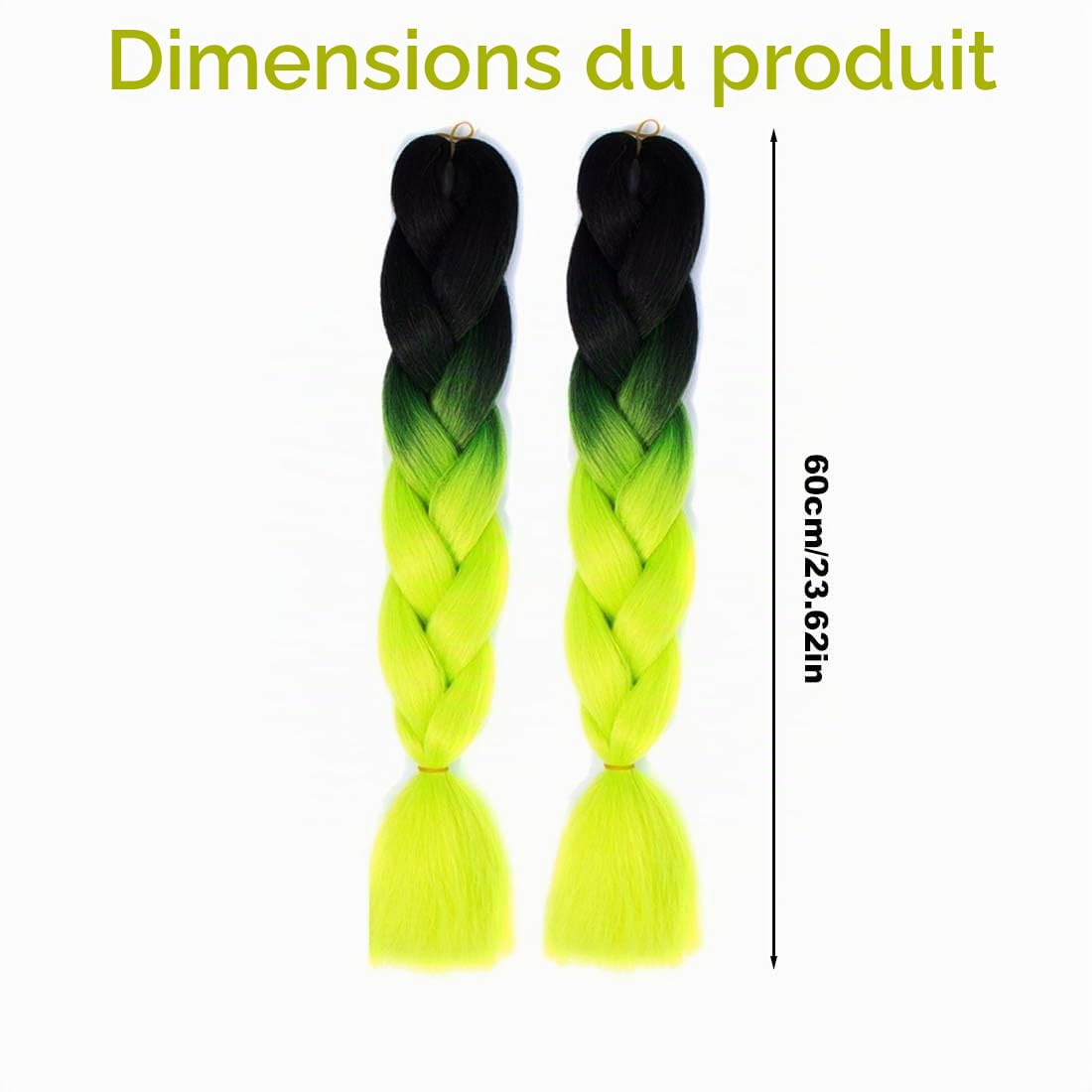 Pigtails Gradient, tresses pour casque de moto, accessoires pour casque, dégradé noir à vert