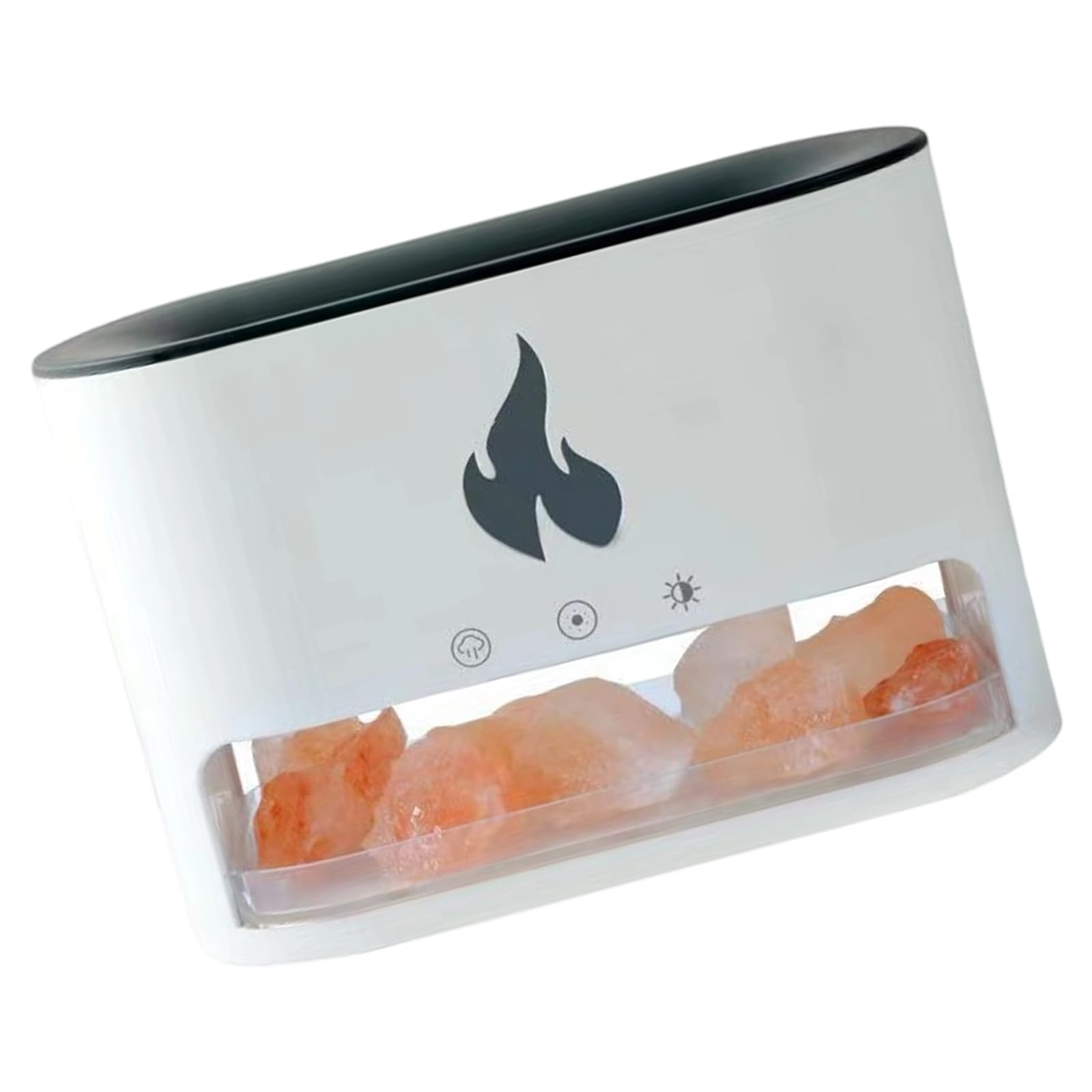 Humidificateur effet flamme LED Essencetherapy avec bloc de sel de l'Himalaya