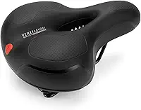Banco selim de bicicleta anatômico e antiprostático com molas duplas, design ergonômico e fita refletiva – confortável e resistente para MTB, speed e passeio