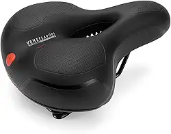 Banco selim de bicicleta anatômico e antiprostático com molas duplas, design ergonômico e fita refletiva – confortável e resistente para MTB, speed e passeio