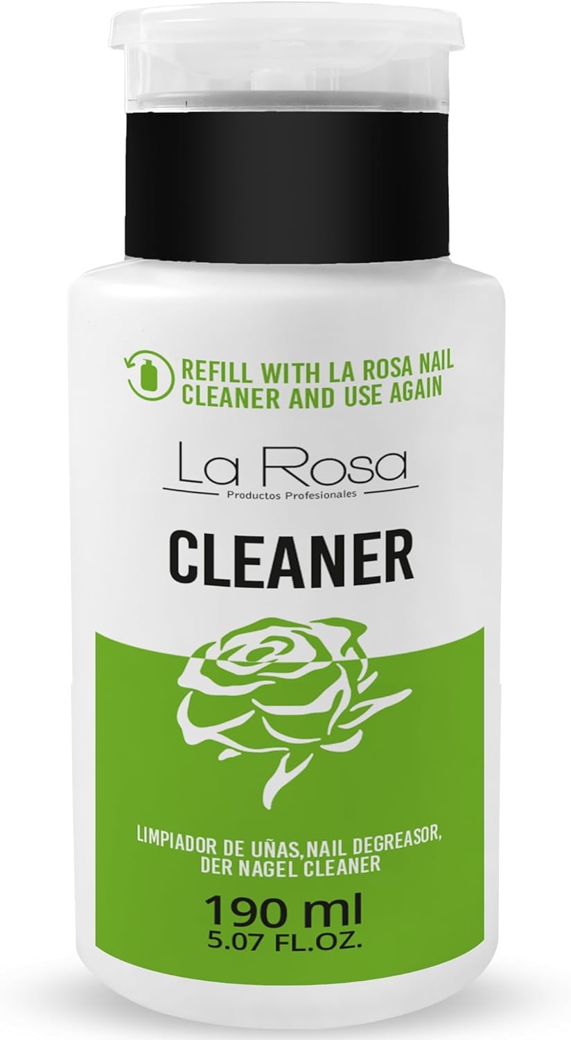 LaRosa Nail CLEANER 190ml – Easy Pump Dispenser for Precise and Economical Application, Gel Polish Residue Remover, Fresh Lime Scent