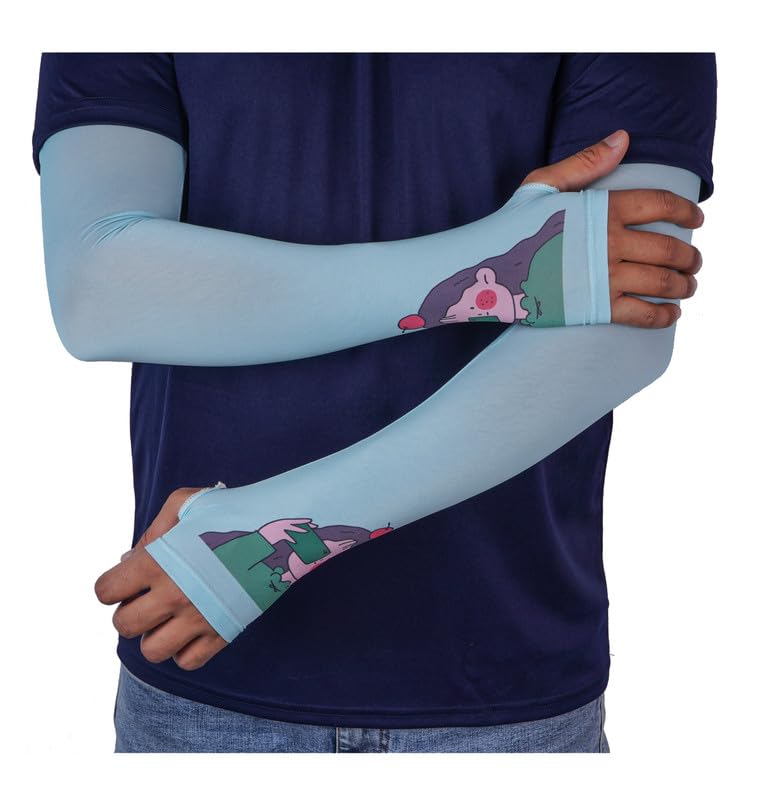 chacko Sun Protection Arm Sleeves for Men & Women UV Tan Protection Hand Gloves for Bike Cricket, Cycling, Running Golf, Outdoor Sports Arm Cover for Unisex 1 Pairs-picture-29
