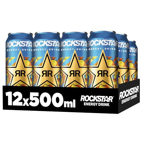 Rockstar Energy Drink Mango Geschmack - Exotisches, koffeinhaltiges Erfrischungsgetränk für den Energie Kick, EINWEG (12 x 500ml) (Verpackungsdesign kann abweichen) 2