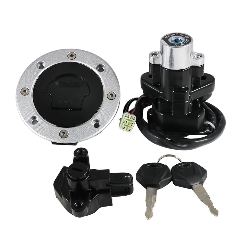 Ignition Switch Fuel Gas Cap Seat Lock Keys Replacement Kit for Suzuki GSF600 Bandit 1995-2004, for Suzuki GSF1200 Bandit 1997-2005