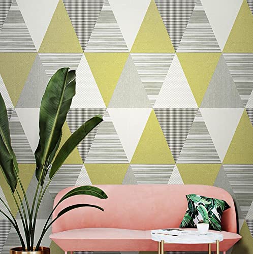 Pared Papel Vinilopapel pintado con motivos geométricos no adhesivo rollo de papel tapiz adecuado para la sala de estar de la sala de estar y la dormitorio