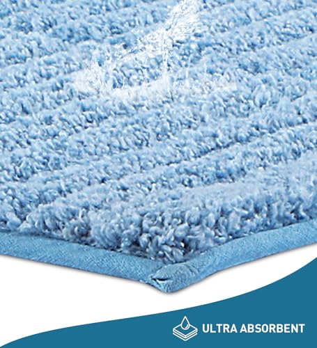 Image of Obsessions Soft & Plush Bath Mat | Quick Dry, Stain & Skid Resistant | Luxuriously Soft, Long Lasting Color | TPR Latex Backing, Size 50x80 cm, Aqua