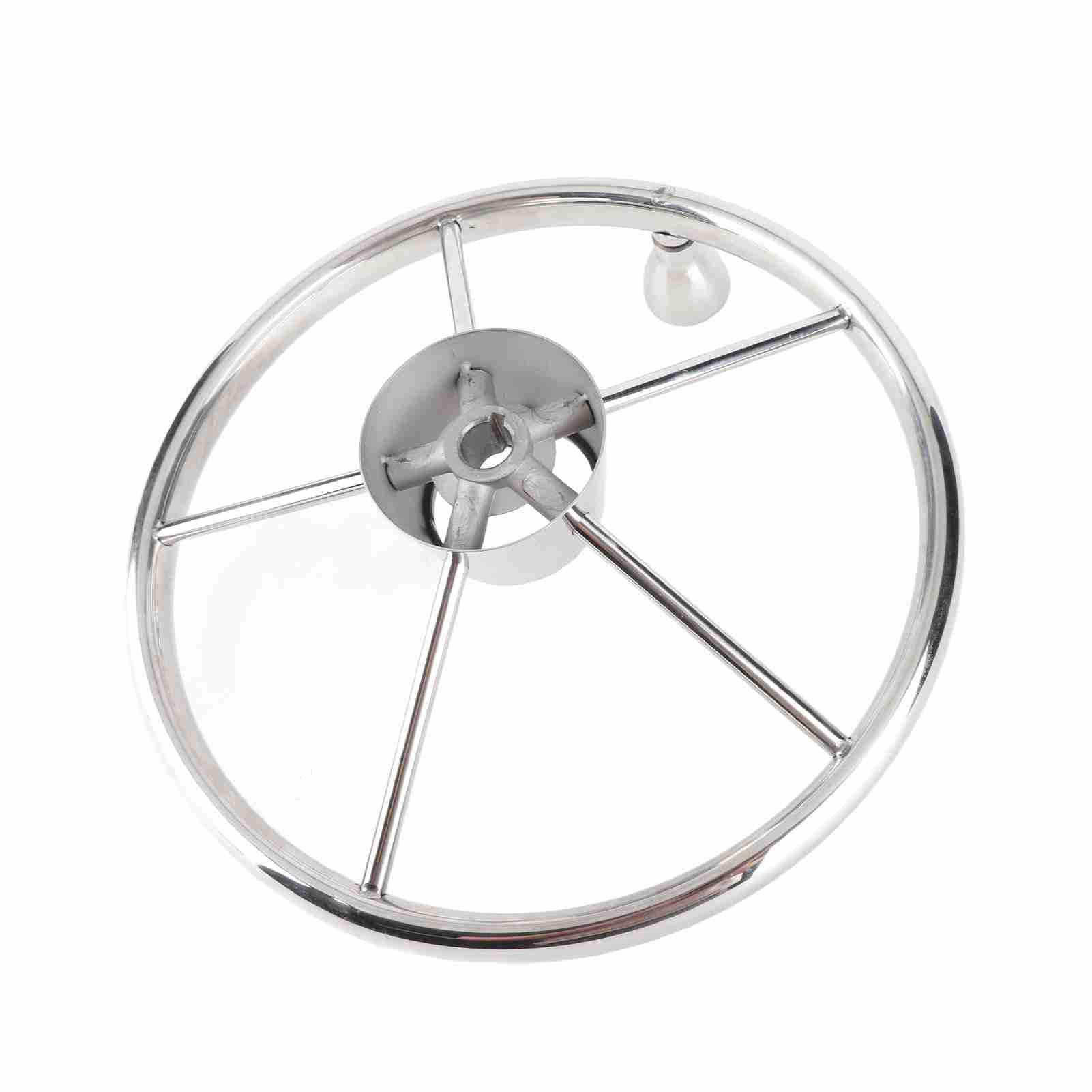 aqxreight 13 5in 5 Spoke Steering Wheel with Knob Stainless Steel Marine Boat Accessories 3 4in Shaft Standard Boat Steering Wheel5 Spoke WheelSteering Wheel ReplacementBoat Suppli