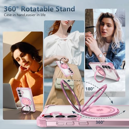 Coque Samsung S25 Plus antichoc fine avec support rotatif et charge sans fil - 4