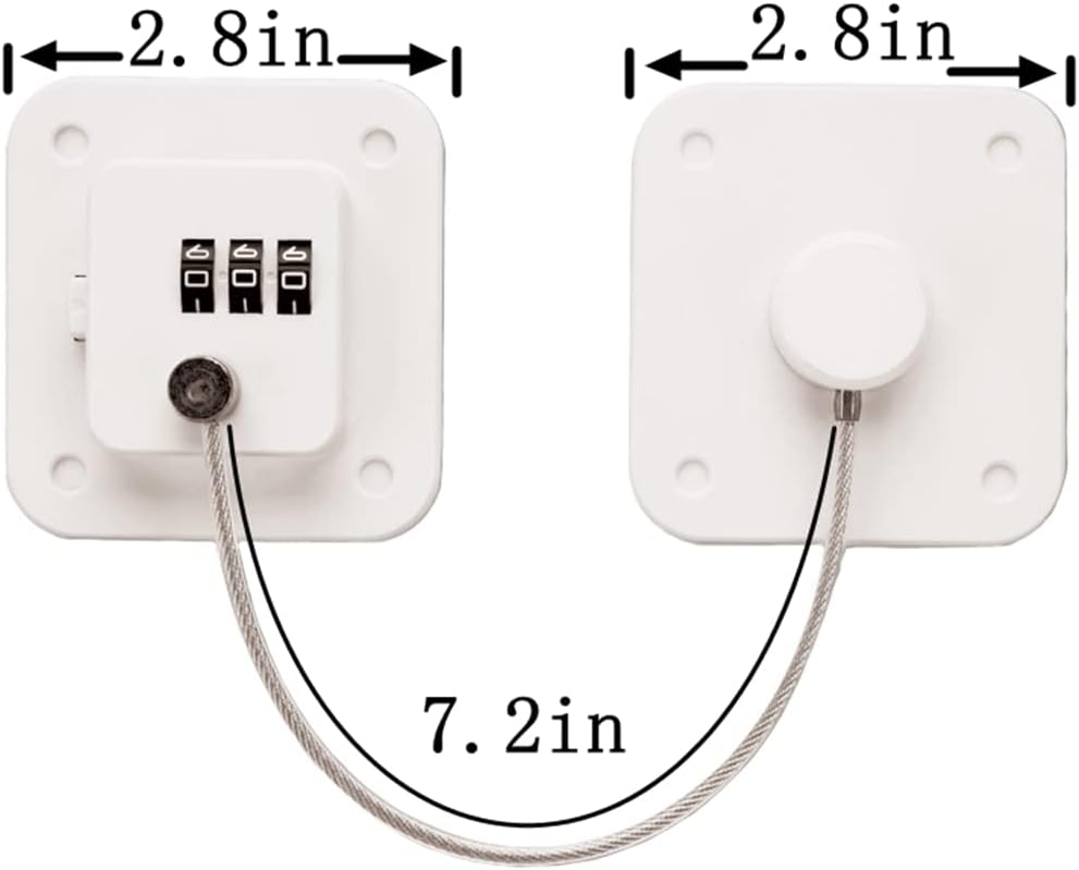 Refrigerator Combination Locks - Safety Fridge Locks for Kids Mini Washer, Cabinet, Drawer,Window, Door Lock (Black White)