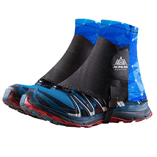 TRIWONDER Polainas Trail Running Impermeable Durable para Pierna Camping Montaña Senderismo Hombres Mujeres (Azul)