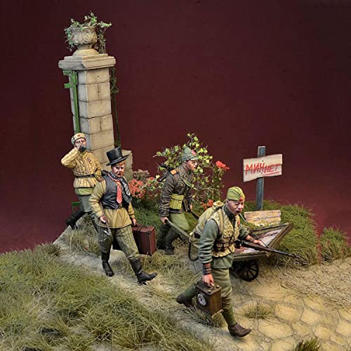Kit Modelo Resina 1:35 Figura 4 Hombres Sin Armar miniatura 1