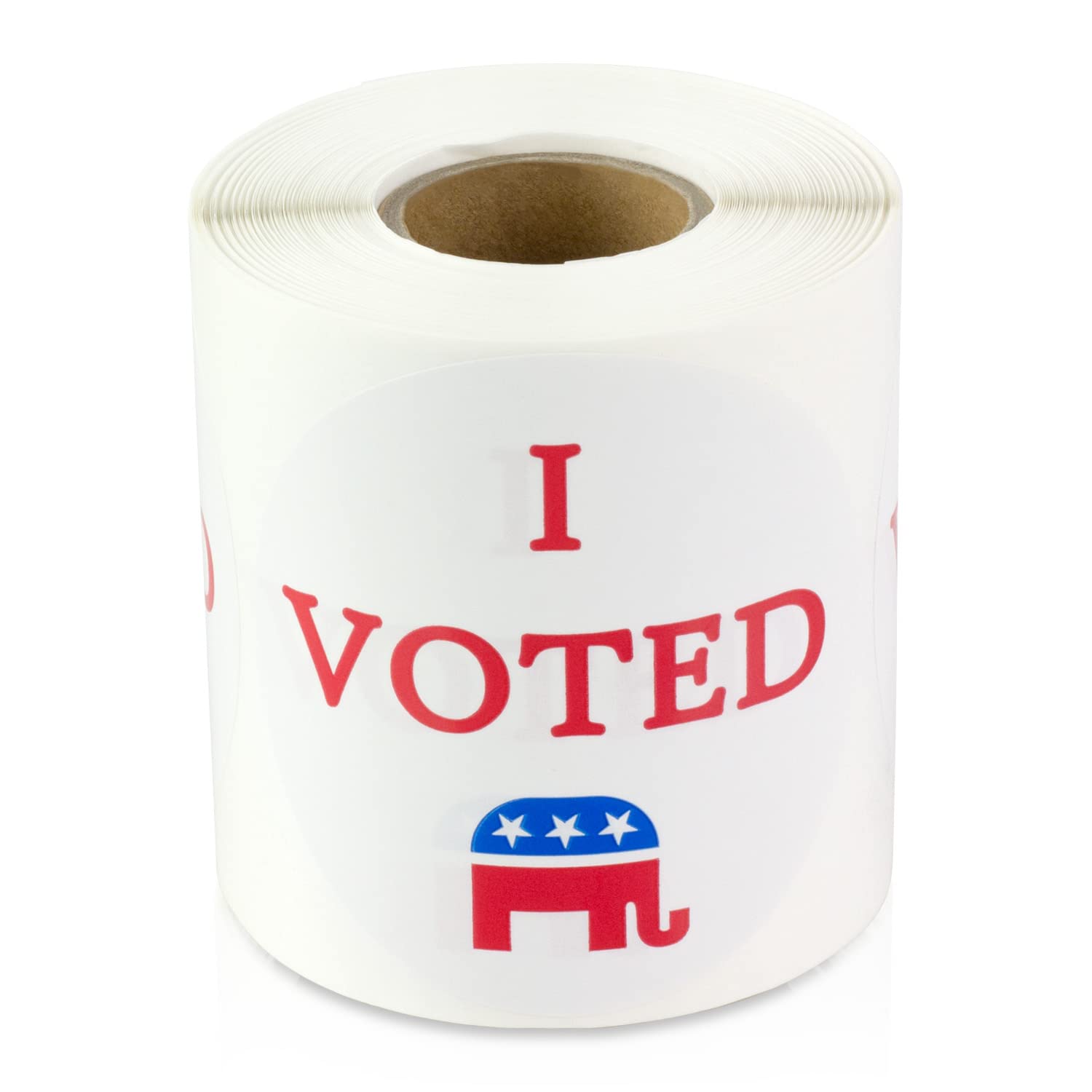 OfficeSmartLabels2.5" Round I Voted Republican Removable Clothing Stickers - Stars and Stripes Elephant Red, White, and Blue Adhesive Backed Labels - 300 Labels Per Roll
