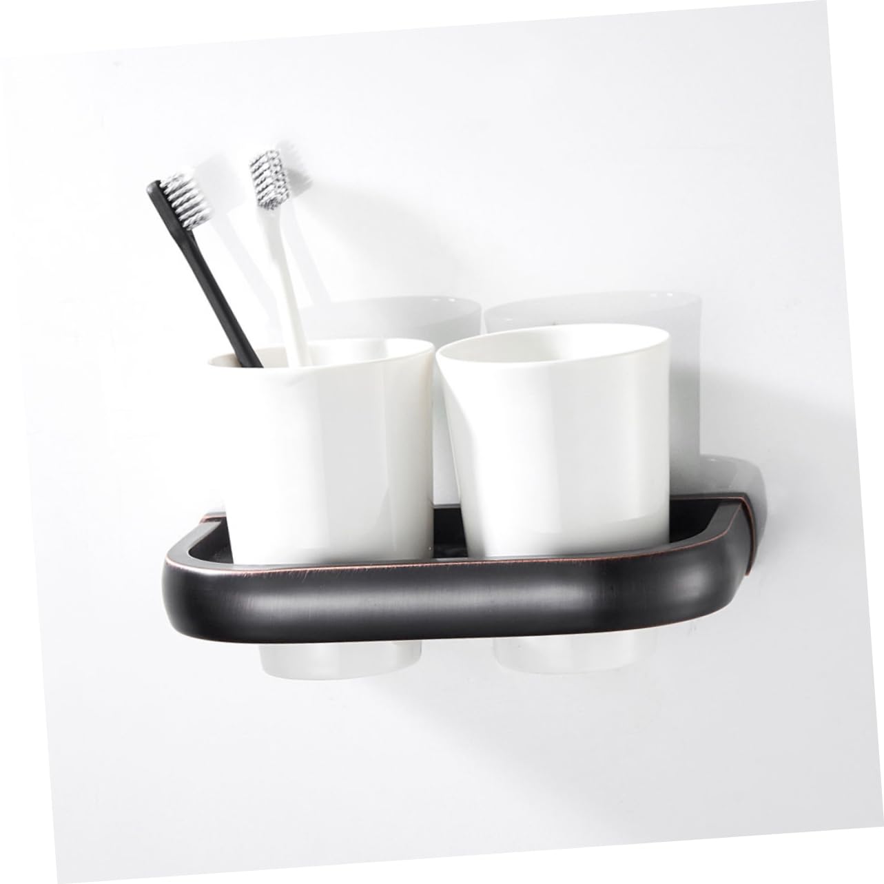 Cabilock Soporte De Doble Vaso De Cobre Antiguo para Cepillos De Dientes Montado Pared Organizador para Baño y Cocina Accesorios Incluidos Diseño Elegante y Resistente La Humedad