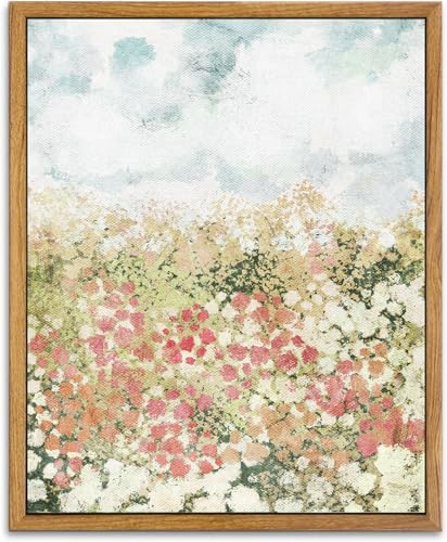 KBKBART Framed Wall Art for Bedroom Decor, Vintage Spring Flower