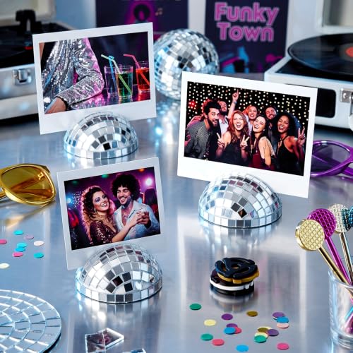 Image of Leinuosen 24 Pcs Disco Ball Place Card Holders Photo Stand