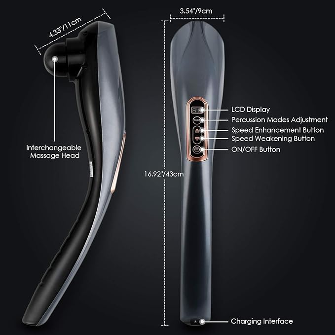 Image of DRUMSTONE (SPECIAL DEAL WITH 15 YEARS WARRANTY) Massagers for Neck and Back Cordless,Back Massager Handheld Deep Tissue,Handheld Muscle Massager for Pain Relief