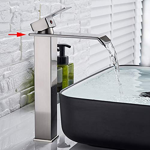Chrome/Black/Brushed Basin Faucet Single Level Mixer Tap Hot and Cold Water Bathroom Sink Deck Mounted Taps(Brushed Nickle C)