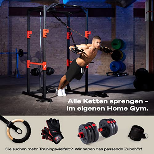 Sportstech Power Rack + Klimmzugstange | Sprossenwand, Squat Rack mit Latzug + 2X Griffe | App mit On Demand Kursen… – Bild 5