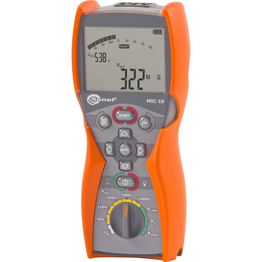Sonel MIC-10 Isolationsmessgerät kalibriert (ISO) 50 V, 100 V, 250 V, 500 V, 1000V 10 Gâ„¦