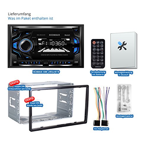XOMAX XM-2RSU419 Autoradio con Bluetooth, Porta