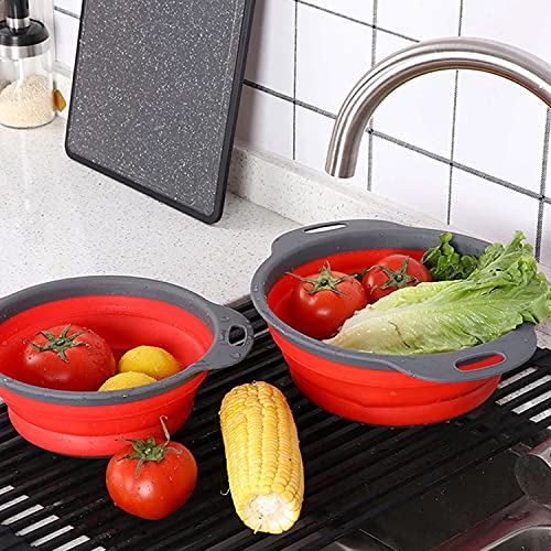 Escorredor Multiuso Dobrável de Silicone Vermelho e Preto 25cm - YPN08- Yangzi