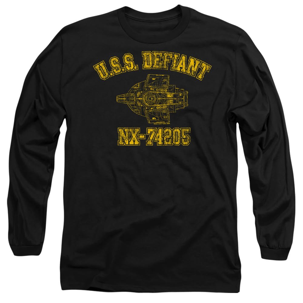 Star Trek Men's Defiant Athletic Long Sleeve T Shir Black Xxl