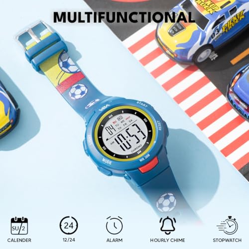 Image of V2A Kids Watch - Waterproof Multi-Functional Digital Sports Watch for Ages 5-13, 30M Water Resistance, Gift for 5-10 Year Olds