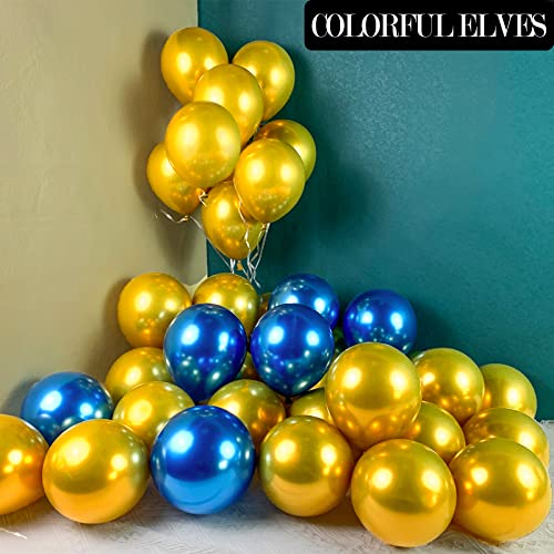 Image of 100pcs 5 inch Metallic Gold Balloons Small Mini Chrome Helium Shiny Gold Balloon for Party Decorations