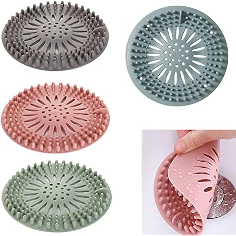 Silicone Drain Protector,Sink Strainer Protector,Hair Catcher for Bathroom,Shower Drain Covers,Used For Bathroom Shower, Bathtub and Kitchen(4 Pack) Cover