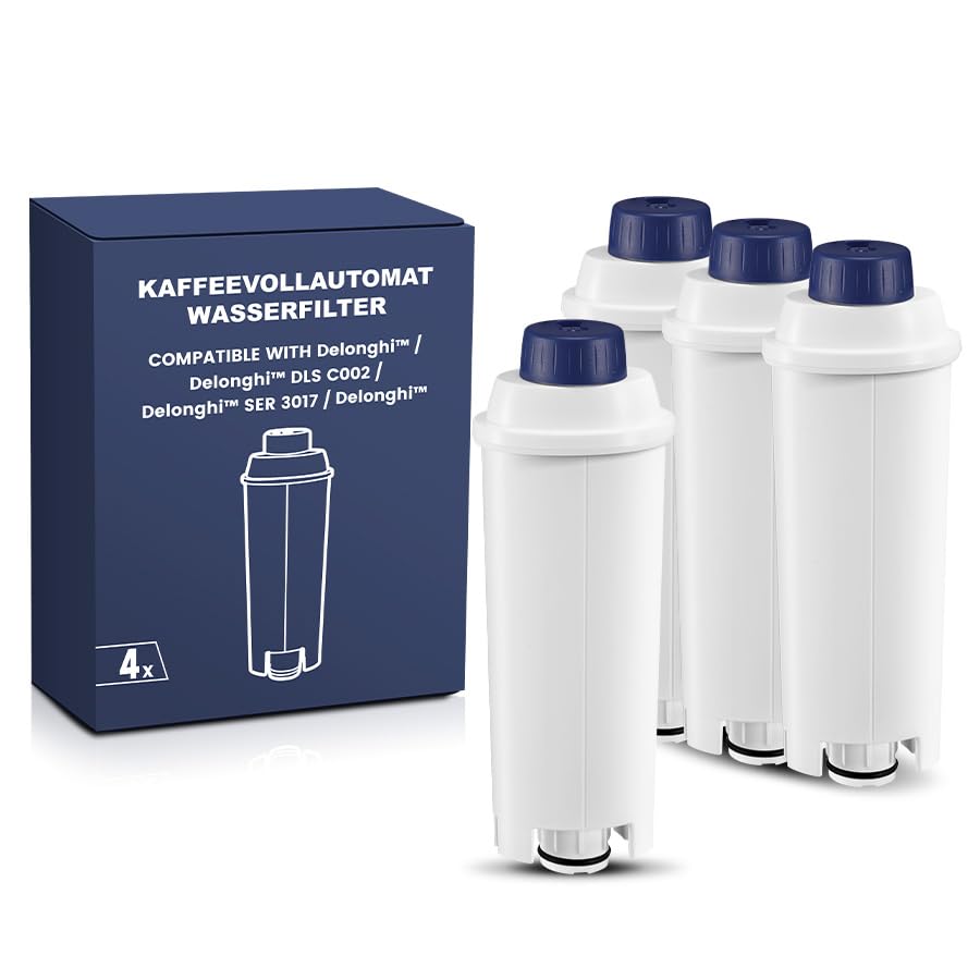 Mutital 4er-Pack Kaffeevollautomat Wasserfilter,Ersatz fur Delonghi ECAM-Serie, Dinamica, Cappuccino System, Magnifica, Kompatibel mit ETAM Autentica und Verschiedener Modelle von Esam (4)